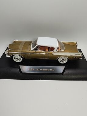 1957 Studebaker Hawk Diecast Model - Gold & White